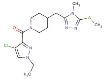1-[(4-chloro-1-ethyl-1H-pyrazol-3-yl)carbonyl]-4-{[4-methyl-5-(methylthio)-4H-1,2,4-triazol-3-yl]methyl}piperidine