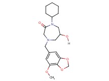 1-cyclohexyl-6-hydroxy-4-[(7-methoxy-1,3-benzodioxol-5-yl)methyl]-1,4-diazepan-2-one