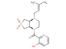 2-{[(4aS*,7aR*)-4-(3-methyl-2-buten-1-yl)-6,6-dioxidohexahydrothieno[3,4-b]pyrazin-1(2H)-yl]carbonyl}-3-pyridinol