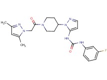 N-(1-{1-[(3,5-dimethyl-1H-pyrazol-1-yl)acetyl]-4-piperidinyl}-1H-pyrazol-5-yl)-N'-(3-fluorophenyl)urea