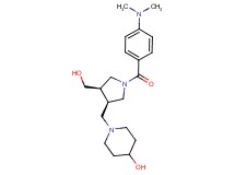 1-{[(3R*,4R*)-1-[4-(dimethylamino)benzoyl]-4-(hydroxymethyl)pyrrolidin-3-yl]methyl}piperidin-4-ol