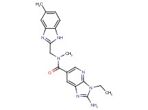 2-amino-3-ethyl-N-methyl-N-[(5-methyl-1H-benzimidazol-2-yl)methyl]-3H-imidazo[4,5-b]pyridine-6-carboxamide