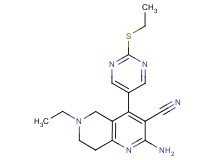 2-amino-6-ethyl-4-[2-(ethylthio)pyrimidin-5-yl]-5,6,7,8-tetrahydro-1,6-naphthyridine-3-carbonitrile