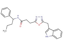 3-[5-(1H-indol-3-ylmethyl)-1,3,4-oxadiazol-2-yl]-N-(1-phenylbutyl)propanamide