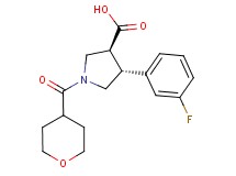 (3S*,4R*)-4-(3-fluorophenyl)-1-(tetrahydro-2H-pyran-4-ylcarbonyl)pyrrolidine-3-carboxylic acid