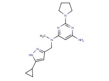 N-[(5-cyclopropyl-1H-pyrazol-3-yl)methyl]-N-methyl-2-pyrrolidin-1-ylpyrimidine-4,6-diamine