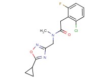 2-(2-chloro-6-fluorophenyl)-N-[(5-cyclopropyl-1,2,4-oxadiazol-3-yl)methyl]-N-methylacetamide