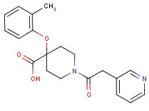 4-(2-methylphenoxy)-1-(pyridin-3-ylacetyl)piperidine-4-carboxylic acid
