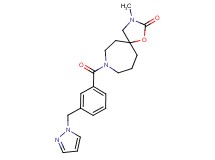 3-methyl-8-[3-(1H-pyrazol-1-ylmethyl)benzoyl]-1-oxa-3,8-diazaspiro[4.6]undecan-2-one