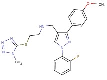 N-{[1-(2-fluorophenyl)-3-(4-methoxyphenyl)-1H-pyrazol-4-yl]methyl}-2-[(1-methyl-1H-tetrazol-5-yl)thio]ethanamine
