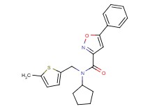 N-cyclopentyl-N-[(5-methyl-2-thienyl)methyl]-5-phenyl-3-isoxazolecarboxamide