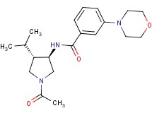 N-[(3R*,4S*)-1-acetyl-4-isopropyl-3-pyrrolidinyl]-3-(4-morpholinyl)benzamide