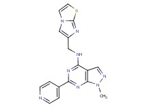 N-(imidazo[2,1-b][1,3]thiazol-6-ylmethyl)-1-methyl-6-(4-pyridinyl)-1H-pyrazolo[3,4-d]pyrimidin-4-amine