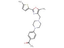 1-[4-(4-{[5-methyl-2-(5-methyl-2-thienyl)-1,3-oxazol-4-yl]methyl}-1-piperazinyl)phenyl]ethanone