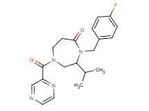 4-(4-fluorobenzyl)-3-isopropyl-1-(pyrazin-2-ylcarbonyl)-1,4-diazepan-5-one