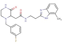 2-[1-(3-fluorobenzyl)-3-oxo-2-piperazinyl]-N-[2-(7-methyl-1H-benzimidazol-2-yl)ethyl]acetamide