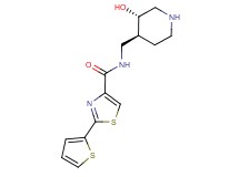 N-{[(3S*,4S*)-3-hydroxypiperidin-4-yl]methyl}-2-(2-thienyl)-1,3-thiazole-4-carboxamide