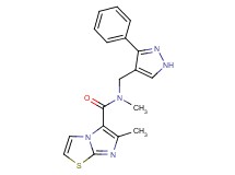 N,6-dimethyl-N-[(3-phenyl-1H-pyrazol-4-yl)methyl]imidazo[2,1-b][1,3]thiazole-5-carboxamide