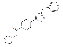 4-(3-benzyl-1H-pyrazol-5-yl)-1-(cyclopent-2-en-1-ylacetyl)piperidine