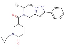 1-cyclopropyl-N-isopropyl-6-oxo-N-[(5-phenyl-1H-pyrazol-3-yl)methyl]-3-piperidinecarboxamide
