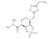 (4aR*,7aS*)-4-[(3-ethyl-1,2,4-oxadiazol-5-yl)methyl]-N,N-dimethylhexahydrothieno[3,4-b]pyrazine-1(2H)-carboxamide 6,6-dioxide