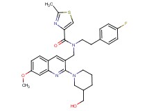 N-[2-(4-fluorophenyl)ethyl]-N-({2-[3-(hydroxymethyl)-1-piperidinyl]-7-methoxy-3-quinolinyl}methyl)-2-methyl-1,3-thiazole-4-carboxamide