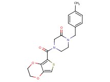 4-(2,3-dihydrothieno[3,4-b][1,4]dioxin-5-ylcarbonyl)-1-(4-methylbenzyl)-2-piperazinone