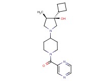 (3R*,4R*)-3-cyclobutyl-4-methyl-1-[1-(2-pyrazinylcarbonyl)-4-piperidinyl]-3-pyrrolidinol