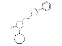 1-cycloheptyl-4-{[(3-phenyl-1,2,4-oxadiazol-5-yl)methyl]amino}-2-pyrrolidinone