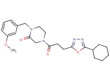 4-[3-(5-cyclohexyl-1,3,4-oxadiazol-2-yl)propanoyl]-1-(3-methoxybenzyl)-2-piperazinone