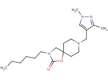 8-[(1,3-dimethyl-1H-pyrazol-4-yl)methyl]-3-hexyl-1-oxa-3,8-diazaspiro[4.5]decan-2-one