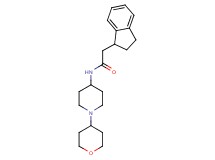 2-(2,3-dihydro-1H-inden-1-yl)-N-[1-(tetrahydro-2H-pyran-4-yl)piperidin-4-yl]acetamide