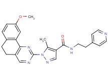 1-(9-methoxy-5,6-dihydrobenzo[h]quinazolin-2-yl)-5-methyl-N-[2-(4-pyridinyl)ethyl]-1H-pyrazole-4-carboxamide