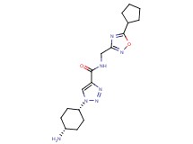 1-(cis-4-aminocyclohexyl)-N-[(5-cyclopentyl-1,2,4-oxadiazol-3-yl)methyl]-1H-1,2,3-triazole-4-carboxamide