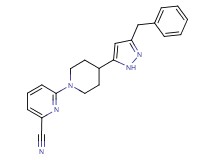 6-[4-(3-benzyl-1H-pyrazol-5-yl)piperidin-1-yl]pyridine-2-carbonitrile