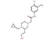 N-(4-chloro-3-methylphenyl)-2-[4-(cyclopropylmethyl)-3-(2-hydroxyethyl)piperazin-1-yl]acetamide