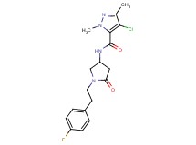 4-chloro-N-{1-[2-(4-fluorophenyl)ethyl]-5-oxopyrrolidin-3-yl}-1,3-dimethyl-1H-pyrazole-5-carboxamide