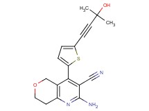 2-amino-4-[5-(3-hydroxy-3-methylbut-1-yn-1-yl)-2-thienyl]-7,8-dihydro-5H-pyrano[4,3-b]pyridine-3-carbonitrile