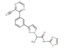 2-{3-[3-(3-cyano-2-pyrazinyl)phenyl]-1H-pyrazol-1-yl}-N-1,3-thiazol-2-ylpropanamide