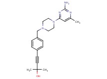 4-(4-{[4-(2-amino-6-methylpyrimidin-4-yl)piperazin-1-yl]methyl}phenyl)-2-methylbut-3-yn-2-ol