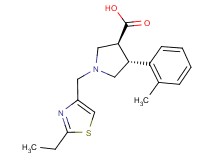 (3S*,4R*)-1-[(2-ethyl-1,3-thiazol-4-yl)methyl]-4-(2-methylphenyl)pyrrolidine-3-carboxylic acid