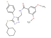 N-{[5-[(cyclohexylmethyl)thio]-4-(4-fluorophenyl)-4H-1,2,4-triazol-3-yl]methyl}-3,5-dimethoxybenzamide