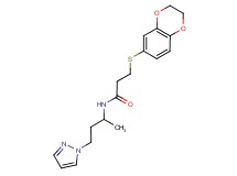 3-(2,3-dihydro-1,4-benzodioxin-6-ylthio)-N-[1-methyl-3-(1H-pyrazol-1-yl)propyl]propanamide