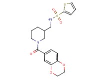 N-{[1-(2,3-dihydro-1,4-benzodioxin-6-ylcarbonyl)-3-piperidinyl]methyl}-2-thiophenesulfonamide