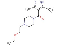 1-[(5-cyclopropyl-3-methyl-1H-pyrazol-4-yl)carbonyl]-4-(2-ethoxyethyl)piperazine