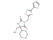5-ethyl-3-{[3-(2-furyl)-1,2,4-oxadiazol-5-yl]methyl}-5-(4-piperidinyl)-2,4-imidazolidinedione hydrochloride