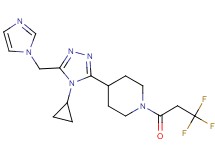 4-[4-cyclopropyl-5-(1H-imidazol-1-ylmethyl)-4H-1,2,4-triazol-3-yl]-1-(3,3,3-trifluoropropanoyl)piperidine