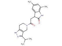 3-[2-(3-isopropyl-1,4,6,7-tetrahydro-5H-pyrazolo[4,3-c]pyridin-5-yl)-2-oxoethyl]-5,7-dimethyl-1,3-dihydro-2H-indol-2-one
