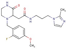 2-[1-(2-fluoro-4-methoxybenzyl)-3-oxo-2-piperazinyl]-N-[3-(2-methyl-1H-imidazol-1-yl)propyl]acetamide