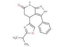 4-(2-isopropyl-1,3-oxazol-4-yl)-3-phenyl-2,4,5,7-tetrahydro-6H-pyrazolo[3,4-b]pyridin-6-one